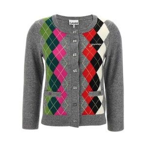 Ganni Grey Check Cardigan - NWT
